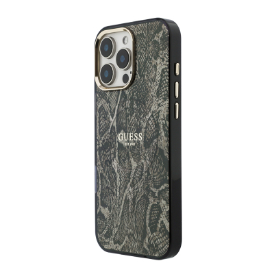 Apple iPhone 16 Pro Max Case Guess Original Licensed M-safe Charging Case with Text, Logo and Python Design - 10