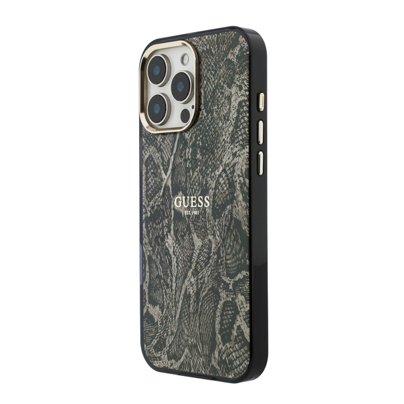 Apple iPhone 16 Pro Max Case Guess Original Licensed M-safe Charging Case with Text, Logo and Python Design - 10