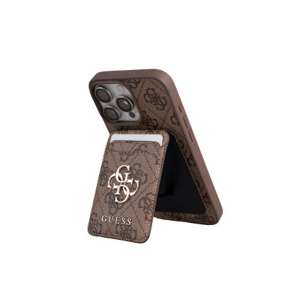 Apple iPhone 16 Pro Max Case Guess Original Licensed M-safe Charging Enabled 4G Metal Cover Large Logo and Card Holder - 2