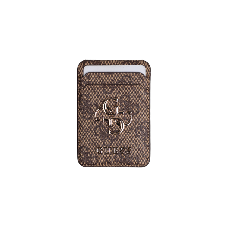 Apple iPhone 16 Pro Max Case Guess Original Licensed M-safe Charging Enabled 4G Metal Cover Large Logo and Card Holder - 5