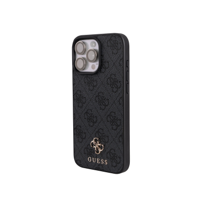 Apple iPhone 16 Pro Max Case Guess Original Licensed M-safe Charging Enabled 4G Metal Cover Large Logo and Card Holder - 9