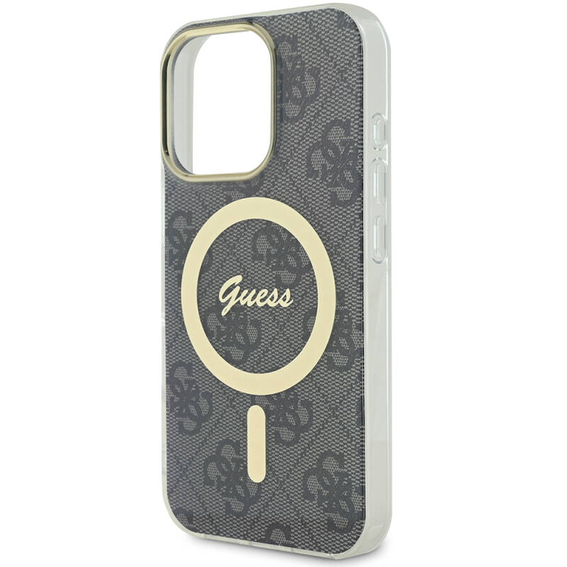 Apple iPhone 16 Pro Max Case Guess Original Licensed Magsafe Charging Featured 4G Patterned Cover with Text Logo - 7