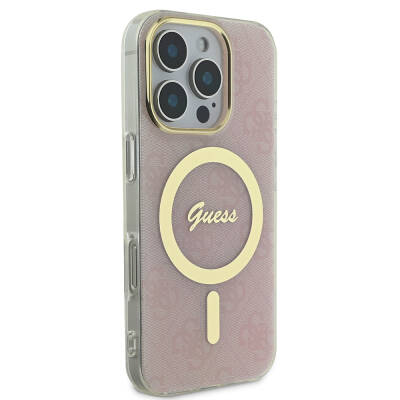 Apple iPhone 16 Pro Max Case Guess Original Licensed Magsafe Charging Featured 4G Patterned Cover with Text Logo - 22