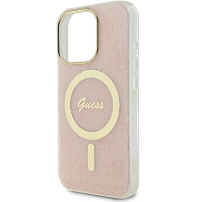 Apple iPhone 16 Pro Max Case Guess Original Licensed Magsafe Charging Featured 4G Patterned Cover with Text Logo - 24