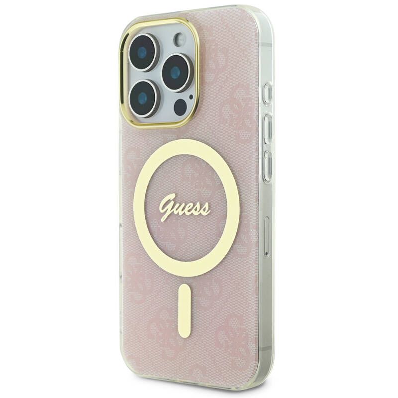 Apple iPhone 16 Pro Max Case Guess Original Licensed Magsafe Charging Featured 4G Patterned Cover with Text Logo - 20