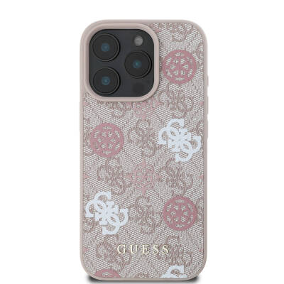 Apple iPhone 16 Pro Max Case Guess Original Licensed Magsafe Charging Featured 4G Patterned Text Logo Peony Cover - 20