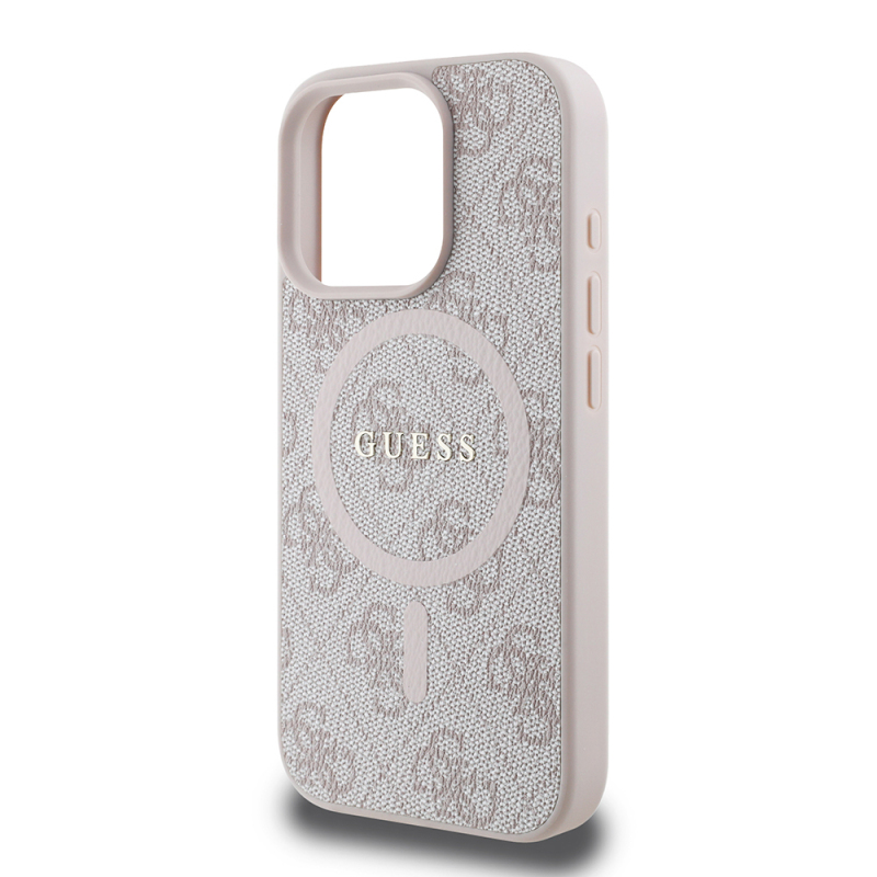 Apple iPhone 16 Pro Max Case Guess Original Licensed Magsafe Charging Featured PU Ring 4G Patterned Text Logo Cover - 7