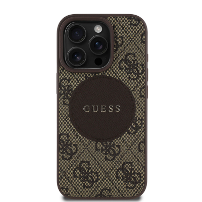 Apple iPhone 16 Pro Max Case Guess Original Licensed Magsafe Charging Featured Text Logo Circle Classic Cover - 1
