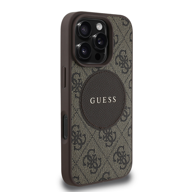 Apple iPhone 16 Pro Max Case Guess Original Licensed Magsafe Charging Featured Text Logo Circle Classic Cover - 6