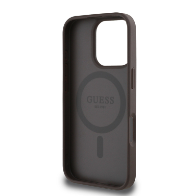 Apple iPhone 16 Pro Max Case Guess Original Licensed Magsafe Charging Featured Text Logo Circle Classic Cover - 8