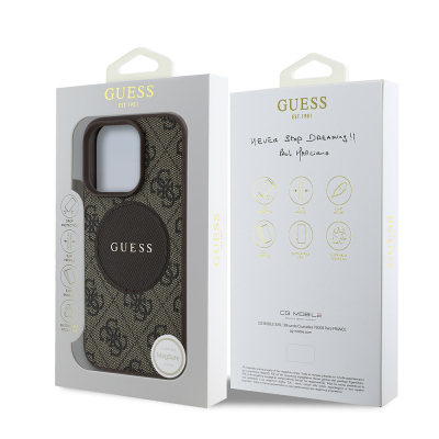Apple iPhone 16 Pro Max Case Guess Original Licensed Magsafe Charging Featured Text Logo Circle Classic Cover - 11