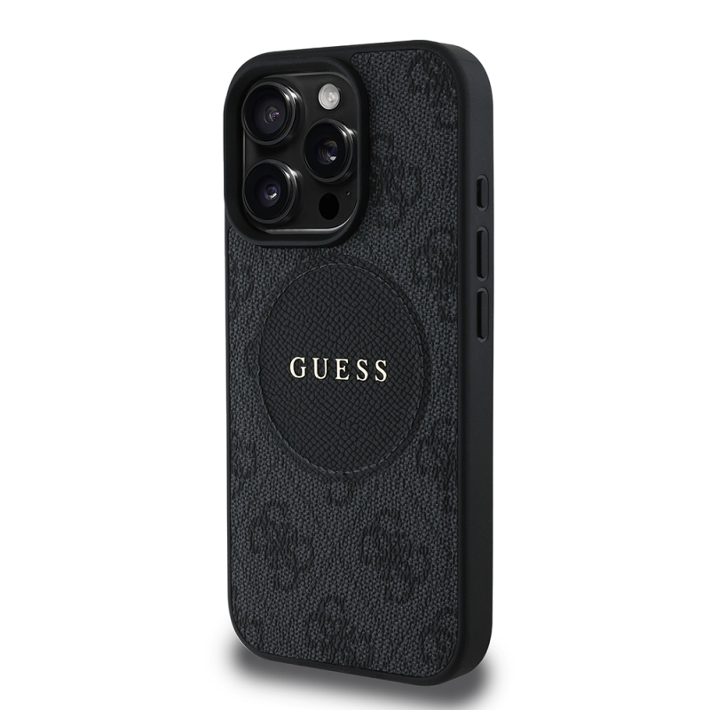 Apple iPhone 16 Pro Max Case Guess Original Licensed Magsafe Charging Featured Text Logo Circle Classic Cover - 13