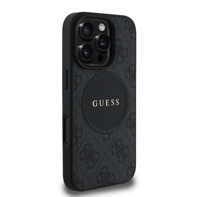 Apple iPhone 16 Pro Max Case Guess Original Licensed Magsafe Charging Featured Text Logo Circle Classic Cover - 14