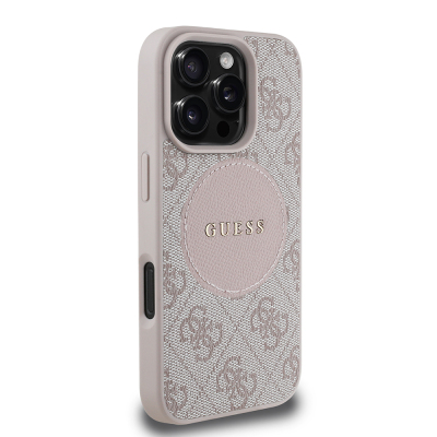 Apple iPhone 16 Pro Max Case Guess Original Licensed Magsafe Charging Featured Text Logo Circle Classic Cover - 21