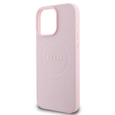 Apple iPhone 16 Pro Max Case Guess Original Licensed Magsafe Grained Cover Charging Feature and Text Logo - 7