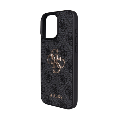 Apple iPhone 16 Pro Max Case Guess Original Licensed PU Leather 4G Large Metal Logo Crossbody Strap Cover - 6