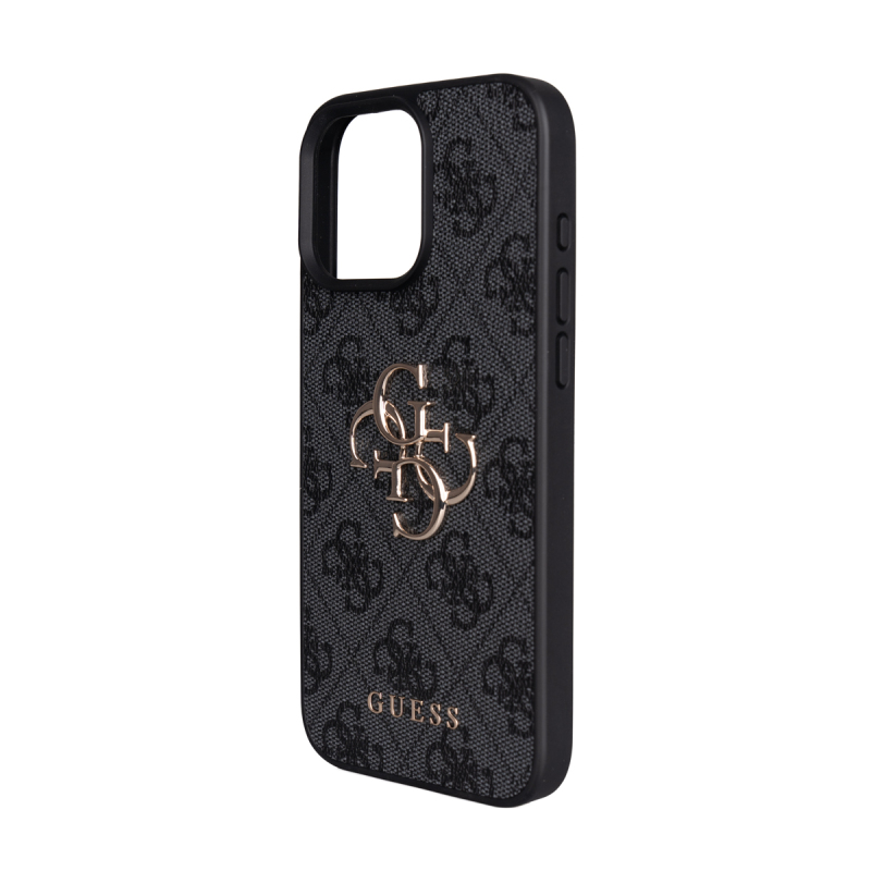 Apple iPhone 16 Pro Max Case Guess Original Licensed PU Leather 4G Large Metal Logo Crossbody Strap Cover - 6