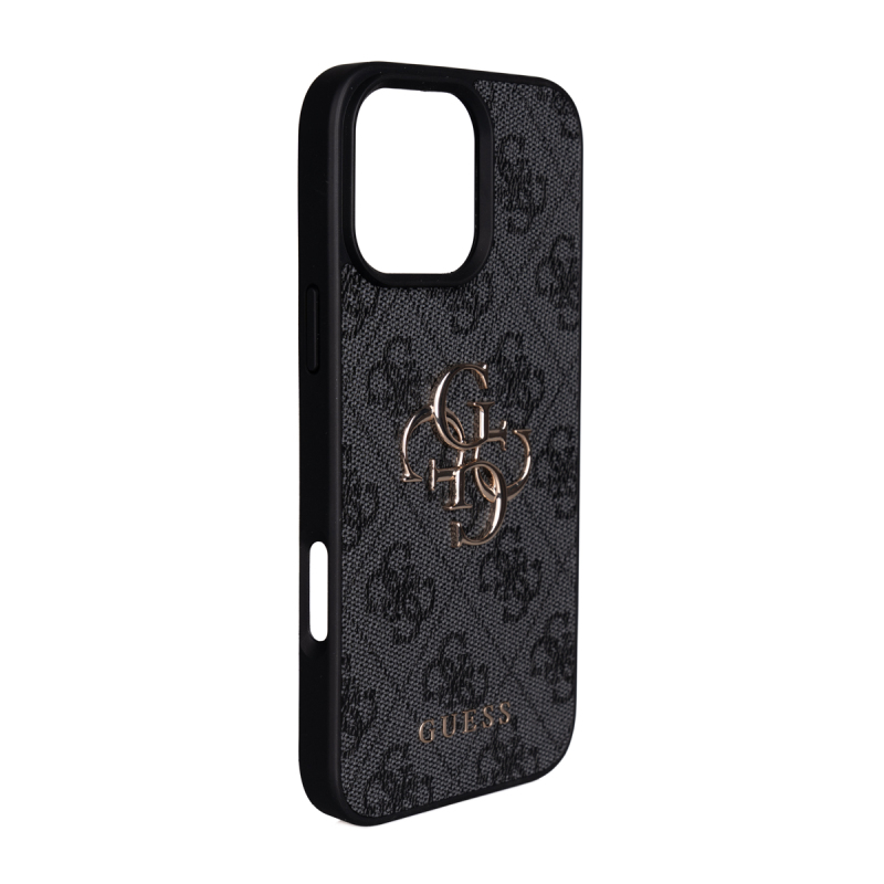 Apple iPhone 16 Pro Max Case Guess Original Licensed PU Leather 4G Large Metal Logo Crossbody Strap Cover - 7