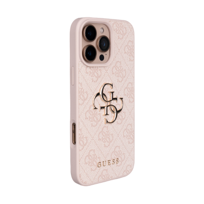 Apple iPhone 16 Pro Max Case Guess Original Licensed PU Leather 4G Large Metal Logo Crossbody Strap Cover - 20