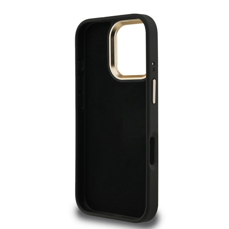 Apple iPhone 16 Pro Max Case Guess Original Licensed PU Leather 4G Patterned Metal Big 4G and Text Logo Camera Stand Cover - 17