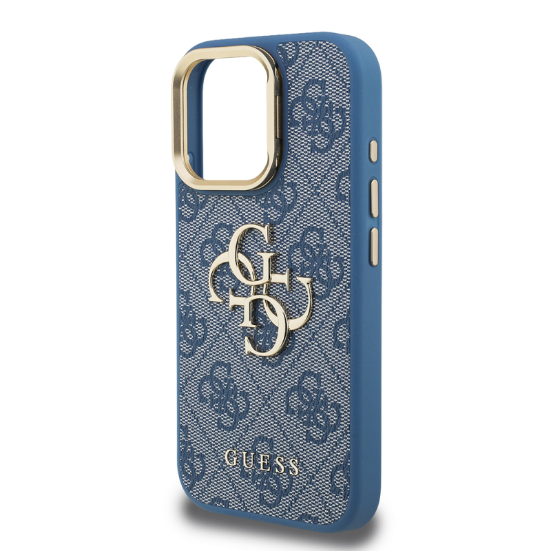 Apple iPhone 16 Pro Max Case Guess Original Licensed PU Leather 4G Patterned Metal Big 4G and Text Logo Camera Stand Cover - 23