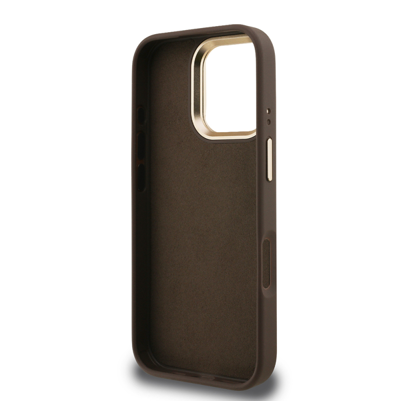 Apple iPhone 16 Pro Max Case Guess Original Licensed PU Leather 4G Patterned Metal Big 4G and Text Logo Camera Stand Cover - 10