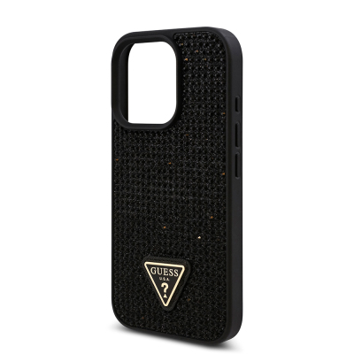 Apple iPhone 16 Pro Max Case Guess Original Licensed Stone Back Surface Triangle Logo Cover - 10