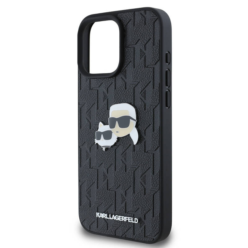 Apple iPhone 16 Pro Max Case Karl Lagerfeld Original Licensed K&C Heads Monogram Pin Cover - 7