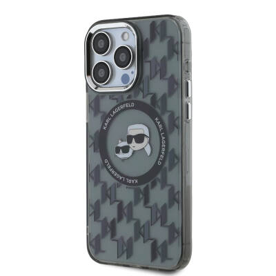 Apple iPhone 16 Pro Max Case Karl Lagerfeld Original Licensed Magsafe Charging Featured IML Printed Metal Monogram KC Heads Cover - 2