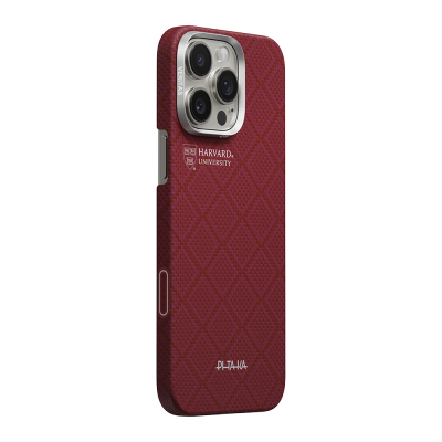 Apple iPhone 16 Pro Max Case M-safe Charging Enabled Aramid Fiber Pitaka Harvard University Series Cover - 2