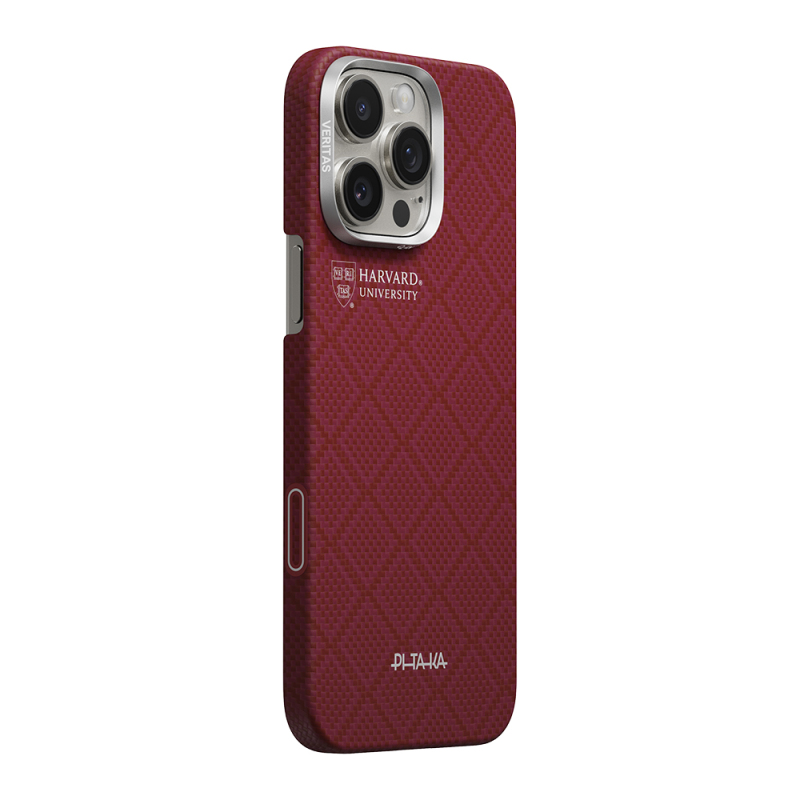 Apple iPhone 16 Pro Max Case M-safe Charging Enabled Aramid Fiber Pitaka Harvard University Series Cover - 2