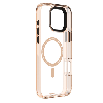 Apple iPhone 16 Pro Max Case M-safe Charging Feature Glass Back Surface TPU Youngkit Gemstone Clear Series Cover - 9