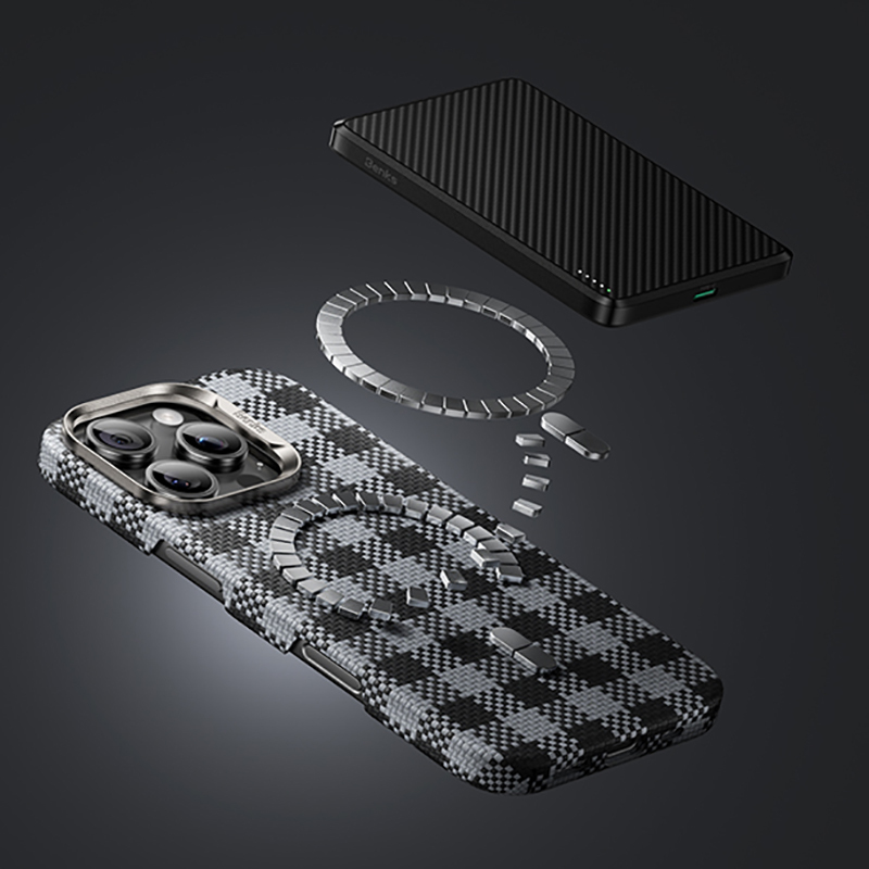 Apple iPhone 16 Pro Max Case M-safe Charging Feature Plaid Design Benks ArmorVichy Kevlar Cover - 13