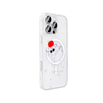 Apple iPhone 16 Pro Max Case M-Safe Charging Transparent Zore Folk Hard Cover - 8