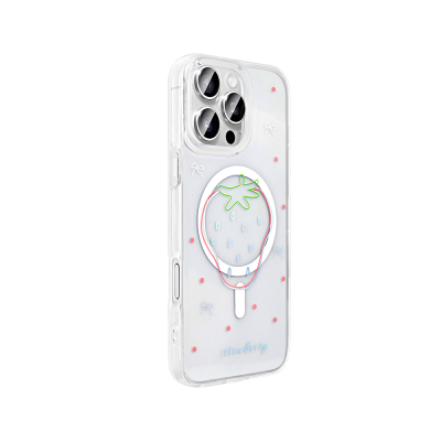 Apple iPhone 16 Pro Max Case M-Safe Charging Transparent Zore Folk Hard Cover - 10