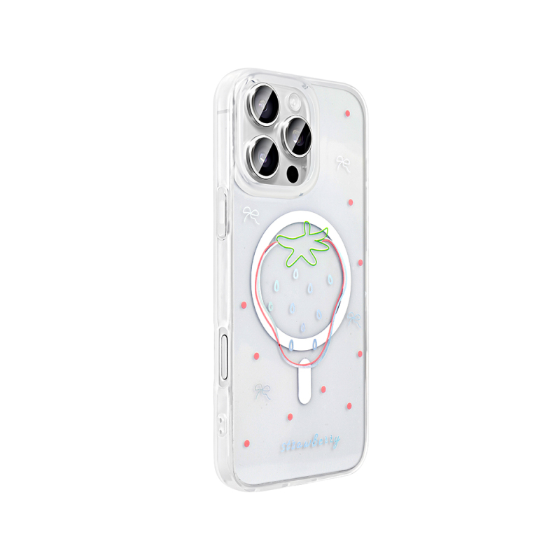 Apple iPhone 16 Pro Max Case M-Safe Charging Transparent Zore Folk Hard Cover - 10