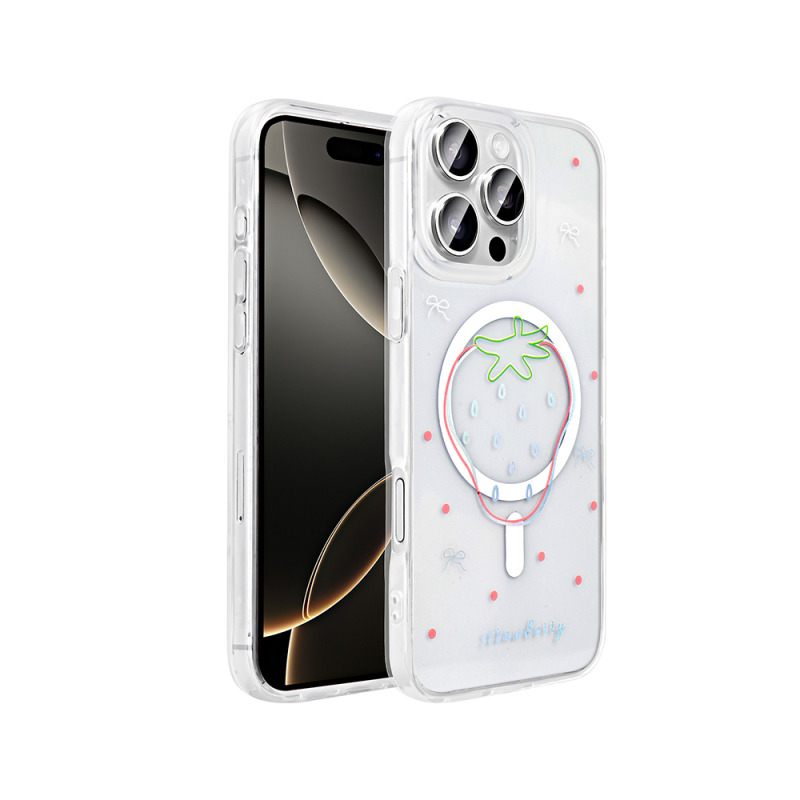 Apple iPhone 16 Pro Max Case M-Safe Charging Transparent Zore Folk Hard Cover - 4