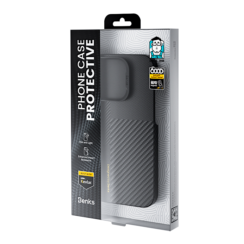 Apple iPhone 16 Pro Max Case Magsafe Charging Feature Carbon Fiber Benks New Series Montage ArmorAir Kevlar Cover - 13