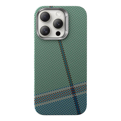 Apple iPhone 16 Pro Max Case Magsafe Charging Feature Carbon Fiber Design Benks Passion Green ArmorAir Kevlar Cover - 2