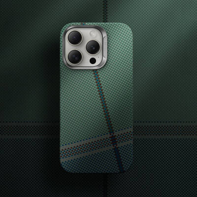 Apple iPhone 16 Pro Max Case Magsafe Charging Feature Carbon Fiber Design Benks Passion Green ArmorAir Kevlar Cover - 9