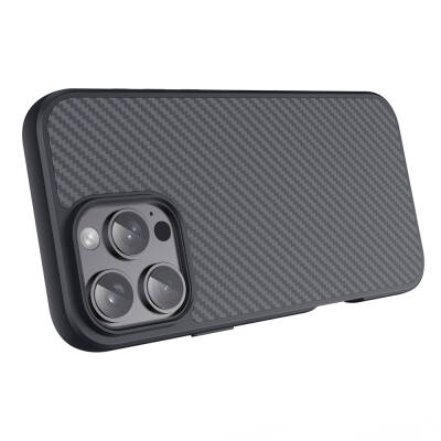 Apple iPhone 16 Pro Max Case Magsafe Charging Feature Carbon Fiber Designed Zore Elnino Cover - 6