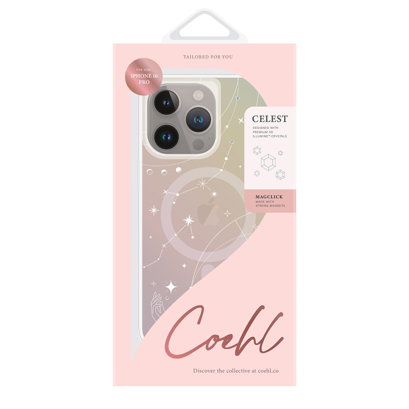 Apple iPhone 16 Pro Max Case Magsafe Charging Feature Constellation Patterned Strap Coehl Celest Cover - 6