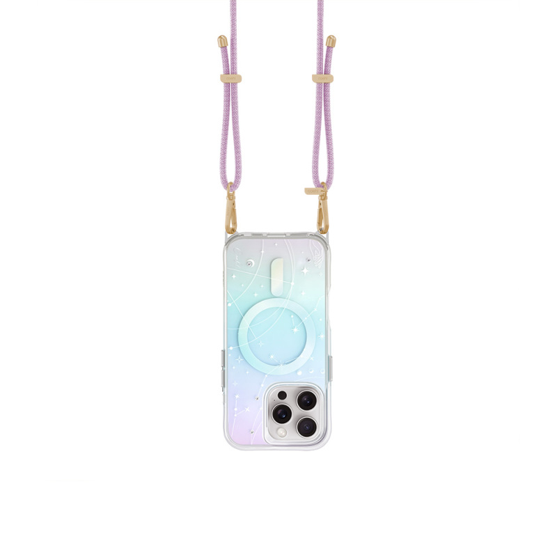 Apple iPhone 16 Pro Max Case Magsafe Charging Feature Constellation Patterned Strap Coehl Celest Cover - 4