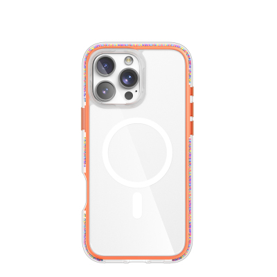 Apple iPhone 16 Pro Max Case Magsafe Charging Feature Raptic AirJoy Series Bead Designed Transparent Cover - 1