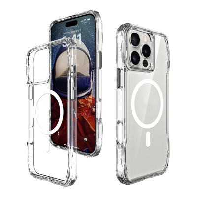 Apple iPhone 16 Pro Max Case Magsafe Charging Featured Airbag Transparent Zore Incek Cover - 4