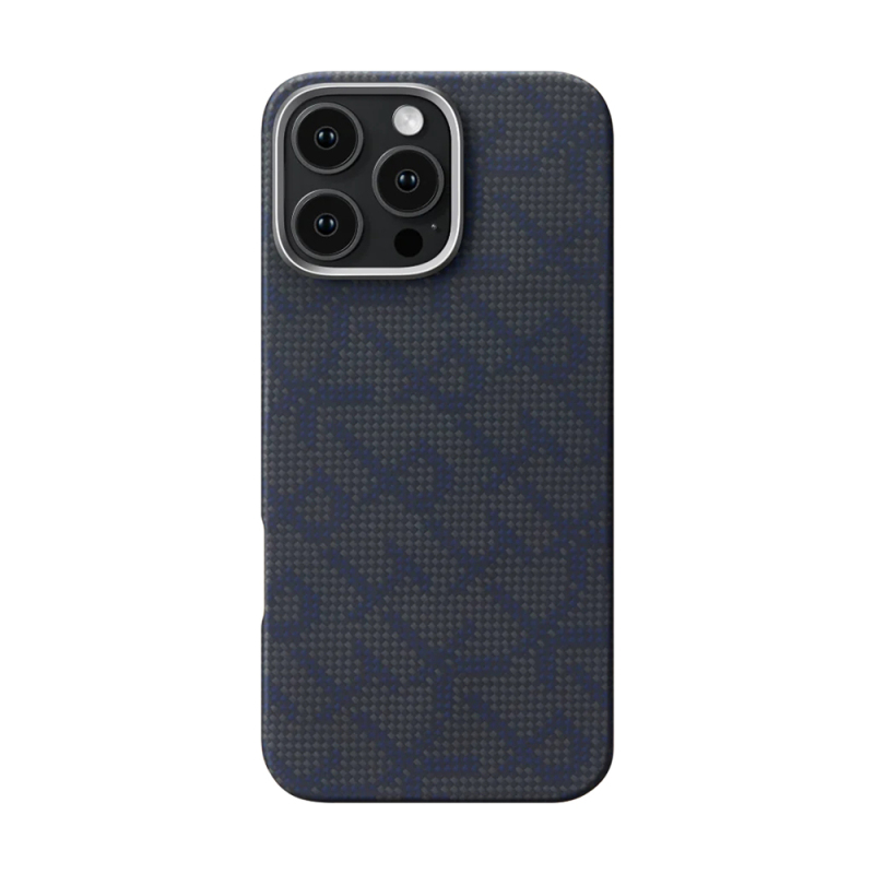 Apple iPhone 16 Pro Max Case MagSafe Charging Featured Aramid Fiber Pitaka Tactile Woven Monogram Series Cover - 3
