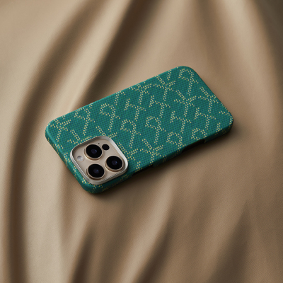 Apple iPhone 16 Pro Max Case MagSafe Charging Featured Aramid Fiber Pitaka Tactile Woven Monogram Series Cover - 21