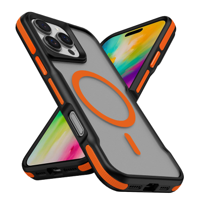 Apple iPhone 16 Pro Max Case Magsafe Charging Featured Colorful Edge Airbag Striped Zore Lamer Cover - 5