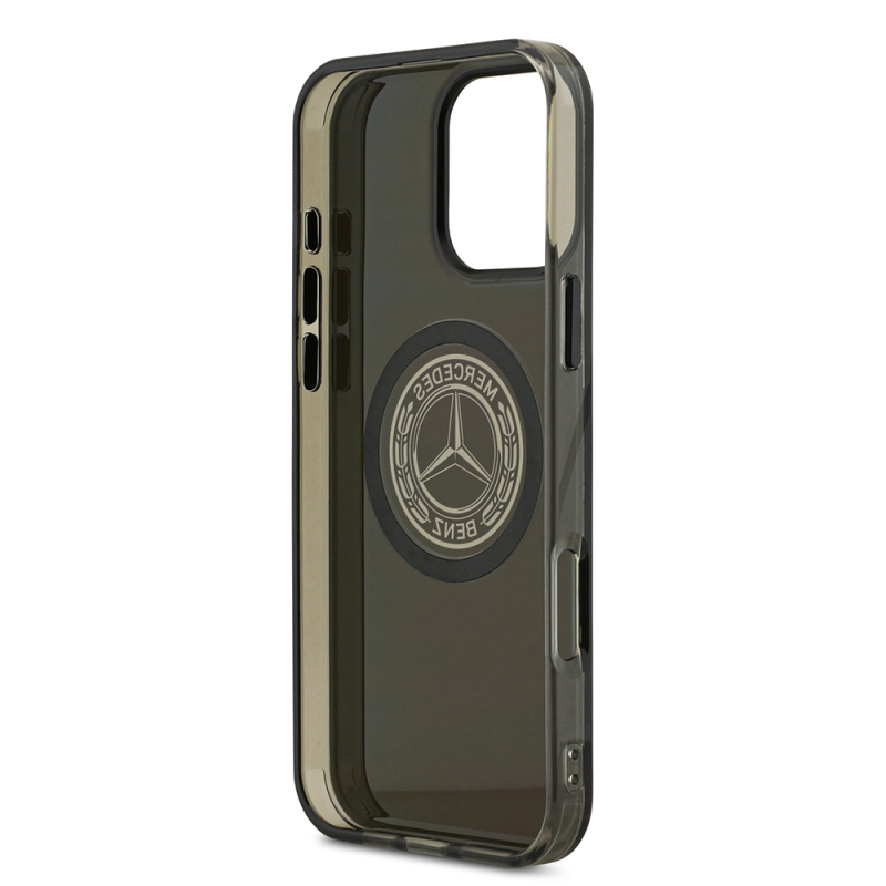 Apple iPhone 16 Pro Max Case Mercedes Benz Original Licensed M-Safe Charging Feature Frosted PC Nostalgic Star Design Cover - 8