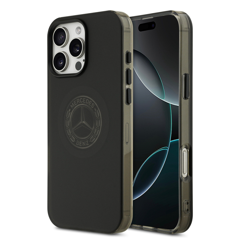 Apple iPhone 16 Pro Max Case Mercedes Benz Original Licensed M-Safe Charging Feature Frosted PC Nostalgic Star Design Cover - 2